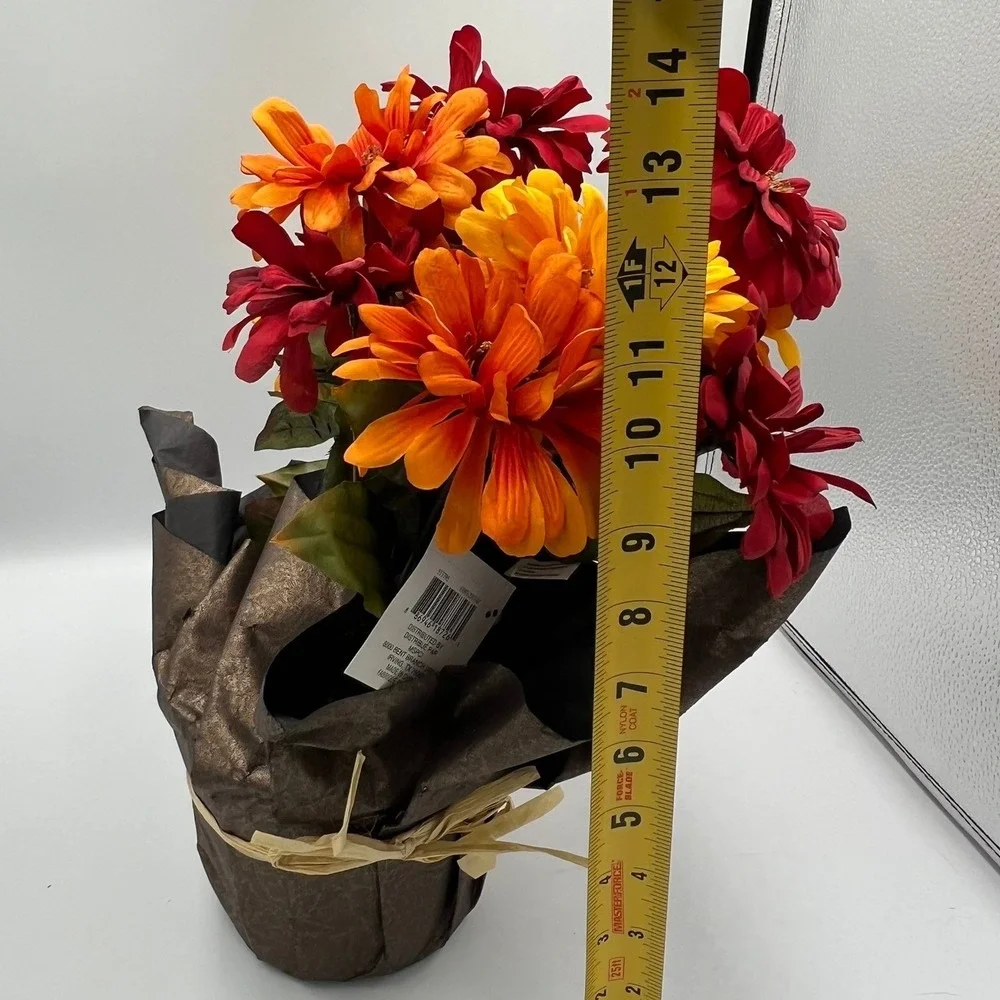 Ashland Faux Floral Potted Plant OS Orange Red NWOT Fall Autumn Decor